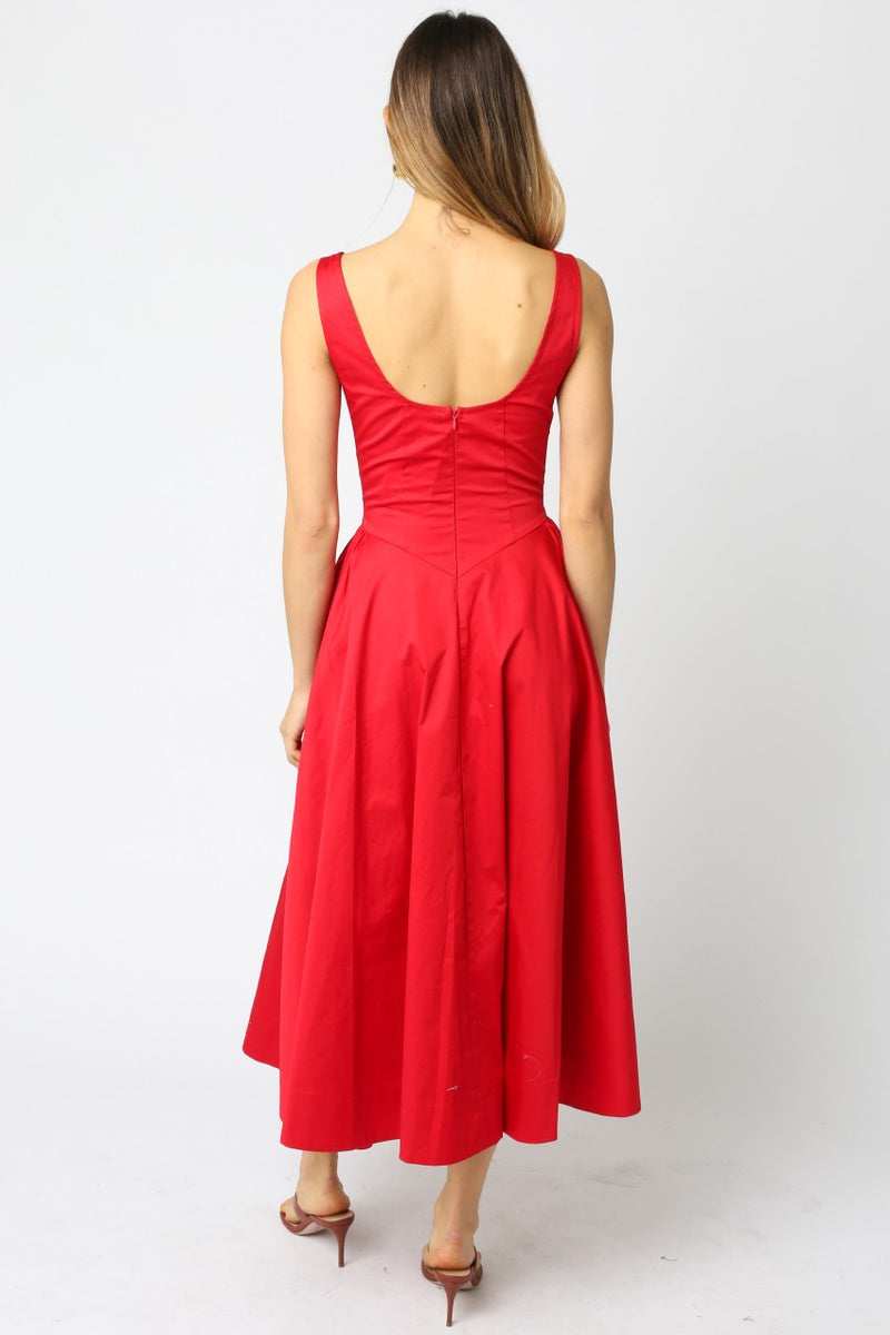 sleeveless a line midi dress Goddiva Jacquard Sleeveless A-line Midi Dress