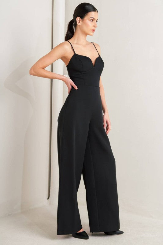 Rudy Sleeveless Wide Leg Woven Jumpsuit Black – Miss Match Group Inc.