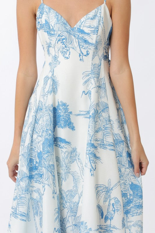 green emerald velvet dress Blue Floral Mini Dress - Fit and Flare Dress main image 0