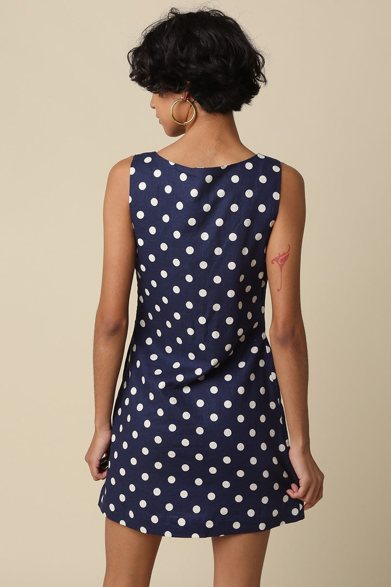 navy linen mini dress Quince Women's European Linen Tank Top Mini Dress, Deep Navy, Size Large