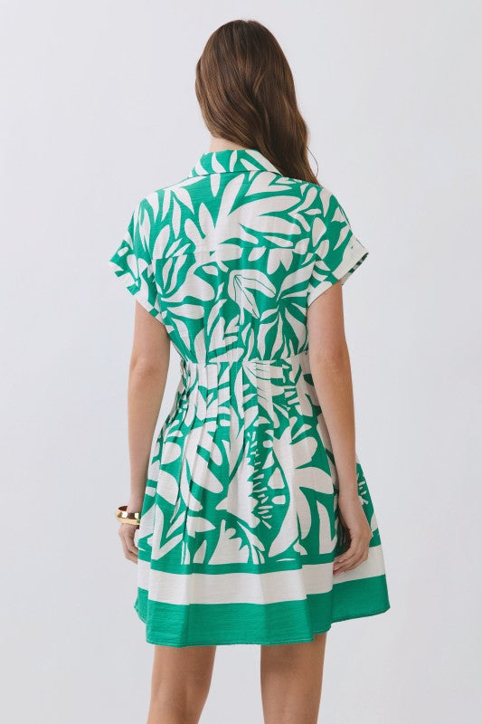 tropical print mini dress Paradise Plans Ivory Multi Tropical Print Puff Sleeve Mini Dress
