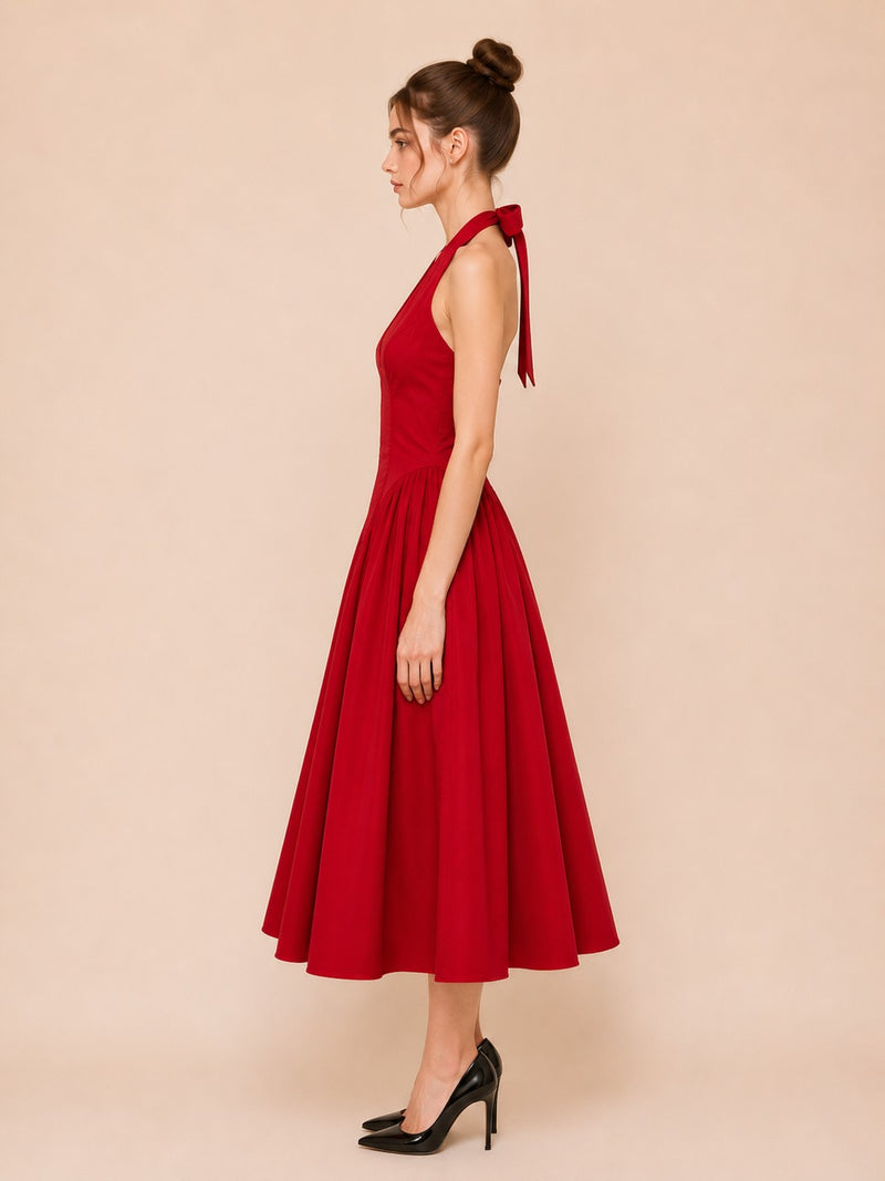 red halter midi dress Jarlo - Halter Neck Midi Dress - Women - Polyester - 12 US