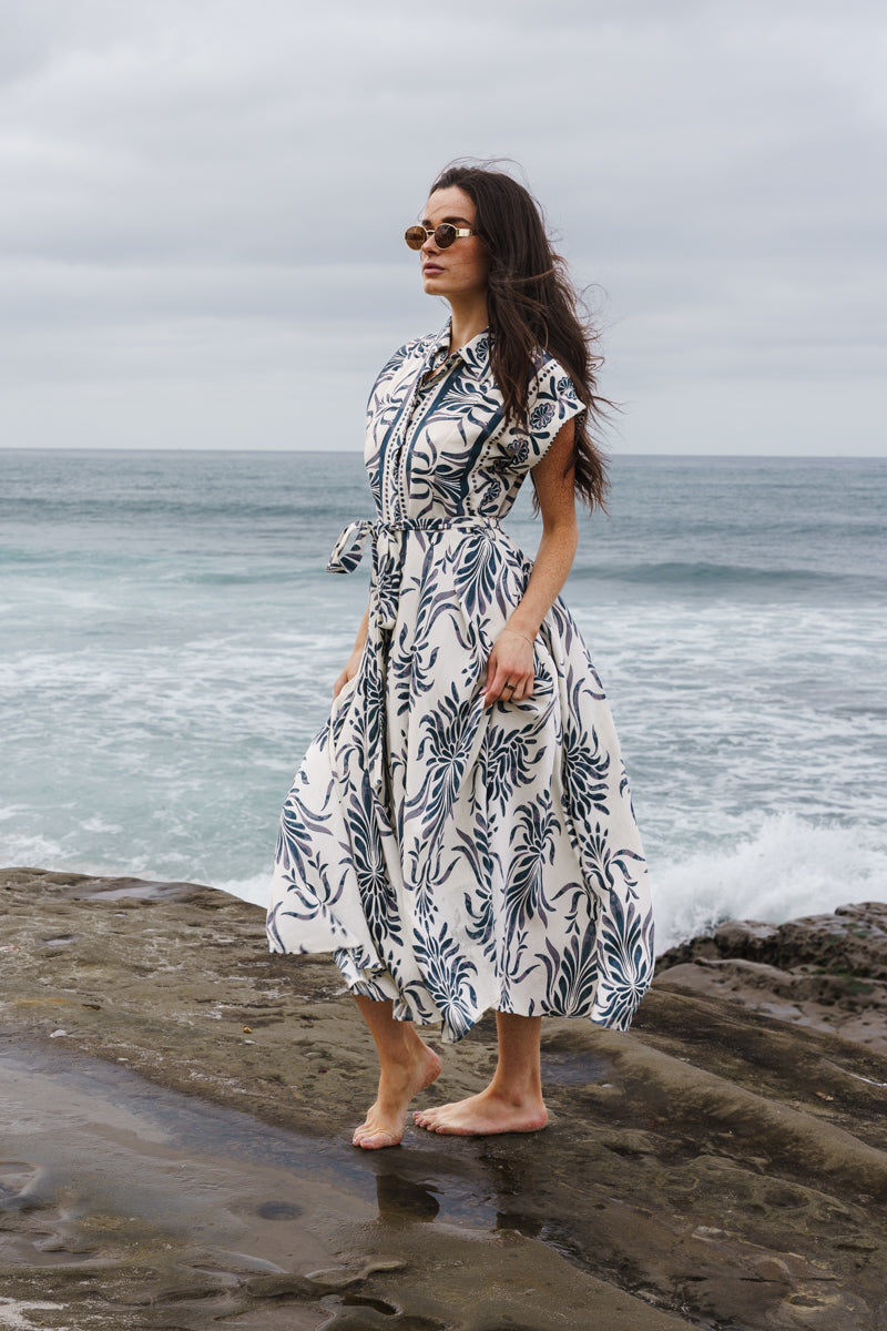 damask maxi dress Voile Fit & Flare Maxi Dress - Damask Bouquets