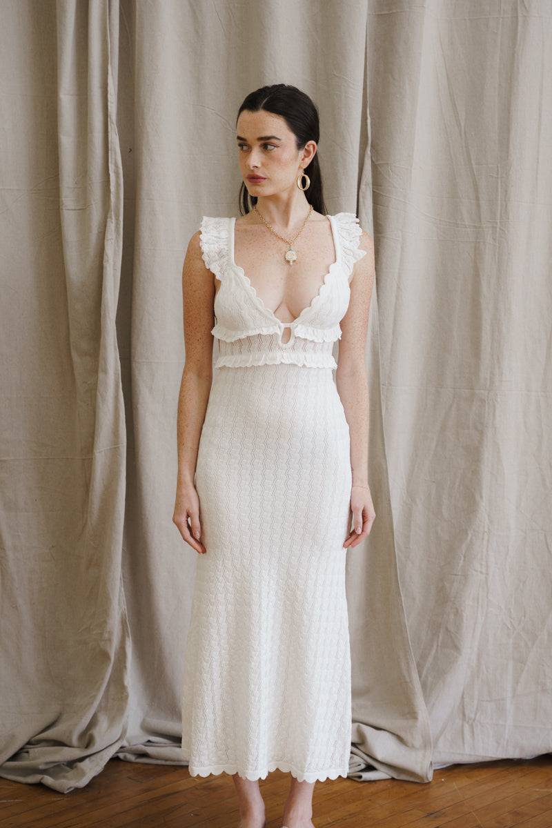 textured white midi dress Dakota Sleeveless Open Back Textured Midi Dress White SMALL