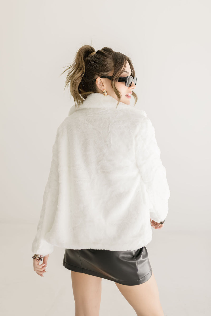 Whitley Faux Fur Vest L / White
