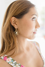 Metallic Flower Earrings Gold