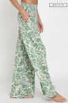 Waitlist 6/2 ♥  Destiny Tropical Print Wide Leg Pants Green