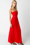 Kerry Sleeveless Linen Maxi Dress Red