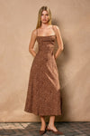 Sleeveless Animal Print Maxi Dress Mocha