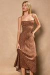 Sleeveless Animal Print Maxi Dress Mocha