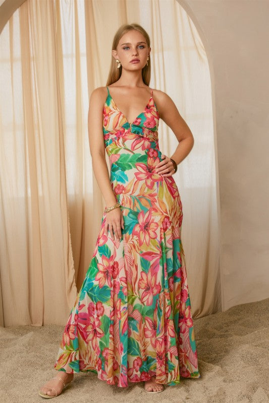 Waitlist 1/20 Sadie Sleeveless Floral Print Maxi Dress Green Miss Match Group Inc. Waitlist 1/20 Sadie Sleeveless Floral Print Maxi Dress Green Miss Match Group Inc.