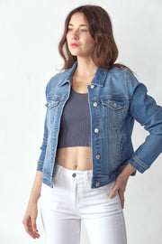 Long Sleeve Denim Jacket Light Wash