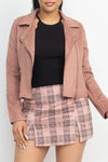 London Vegan Suede Moto Jacket Mauve