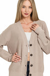 Long Sleeve Button Down Cardigan Mocha
