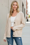 Lucy Long Sleeve Button Down Cardigan Beige