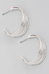 Multi Strand Hoop Earrings Silver