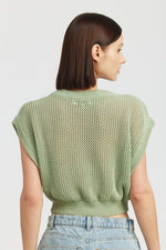 Sleeveless Crochet Crop Top Sage