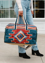 Aztec Print Duffle Bag Blue