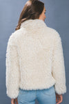  Long Sleeve Faux Fur Jacket Ivory