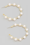  Pearl Hoop Earrings Gold