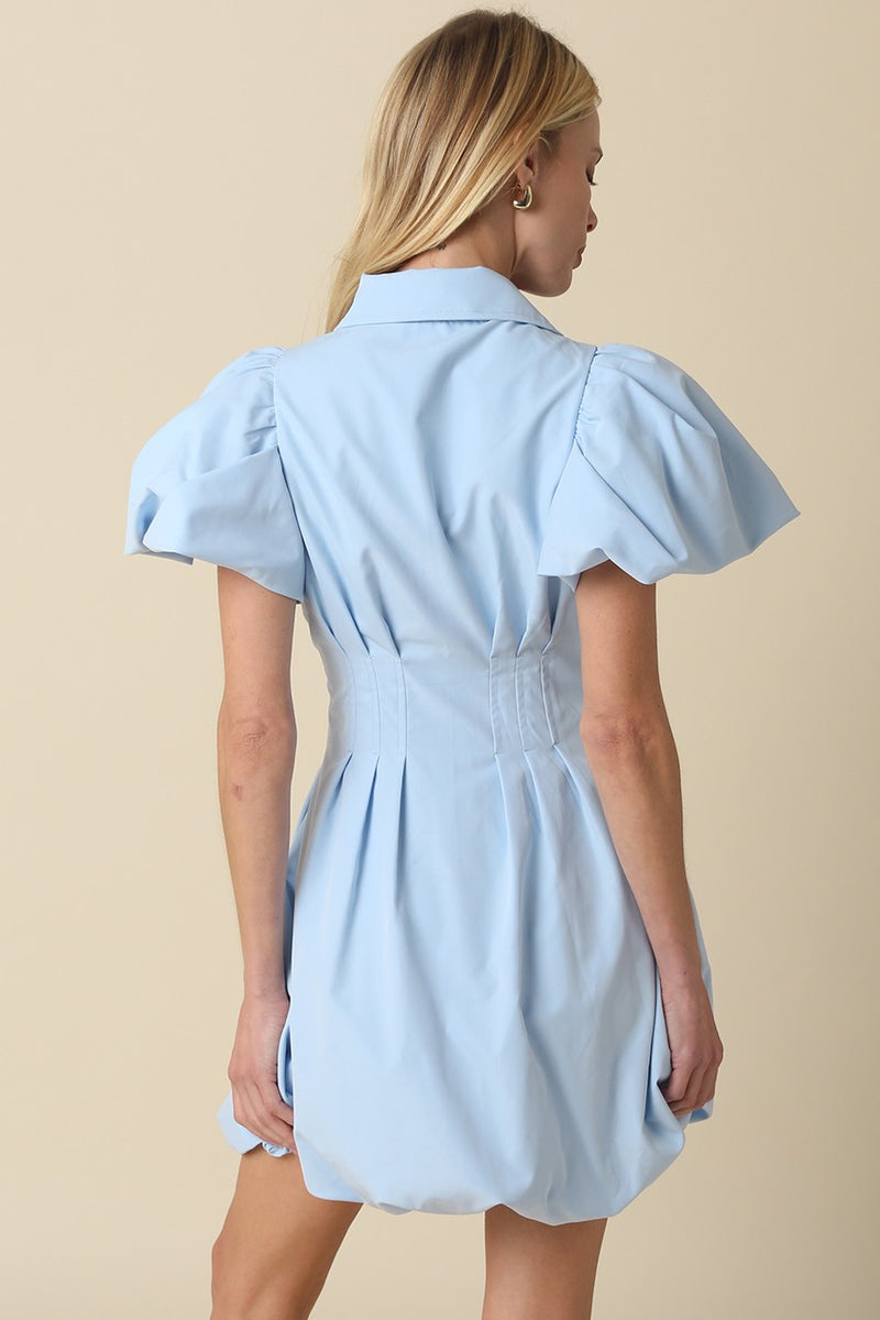 short sleeve bubble hem dress ASOS Design - Mini Dress - Women - Cotton - S
