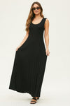 Sleeveless Ribbed Knit Maxi Dress Black