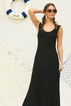 Sleeveless Ribbed Knit Maxi Dress Black