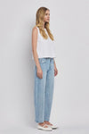High Rise Cropped Wide Leg Jeans Light Wash