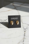 Oval Layered Gold Dipped Stud Earrings