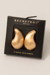 Chunky Half Tear Drop Gold Dipped Stud Earrings