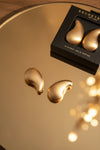 Chunky Half Tear Drop Gold Dipped Stud Earrings
