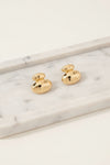 Disco Oval Gold Dipped Stud Earrings