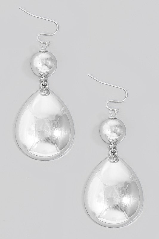  Metallic Sphere Dangle Drop Earrings Silver