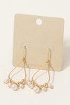 Metallic Beaded Dangle Drop Earrings Gold
