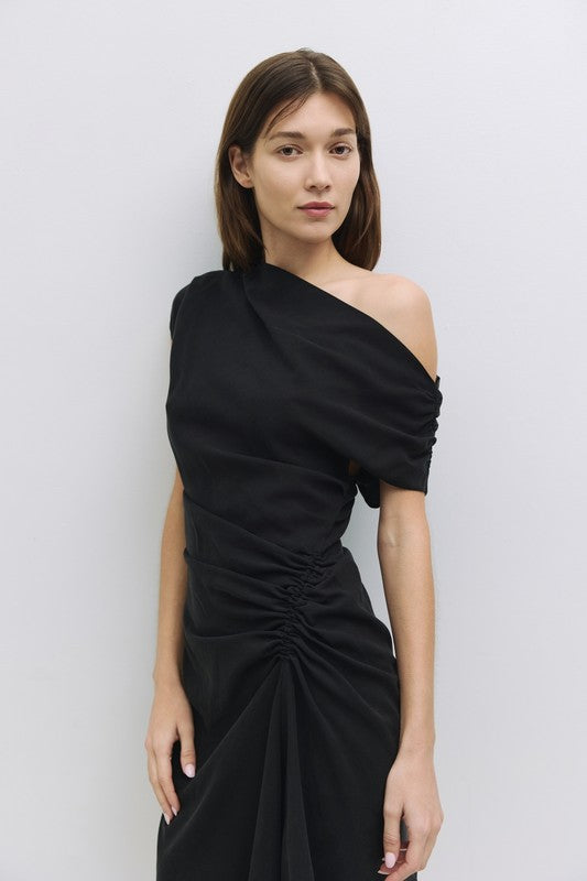 Sleeveless Off The Shoulder Mini Dress Black