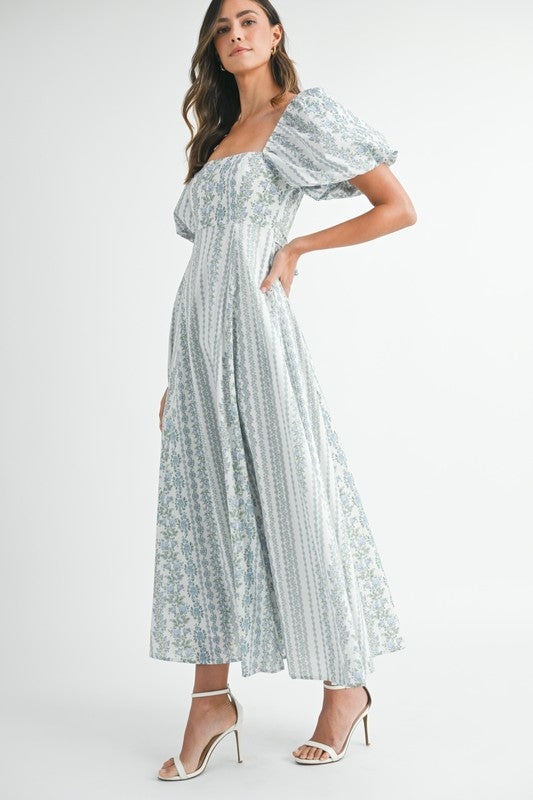 midi short floral dresses London Times Women's Short Sleeve Square Neck Ditsy Floral Dress