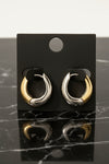 Two Tone Hinge Gold Dipped Hoop Earrings