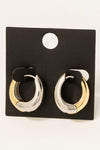 Two Tone Hinge Gold Dipped Hoop Earrings