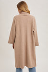 Long Sleeve Open Front Knit Cardigan Taupe
