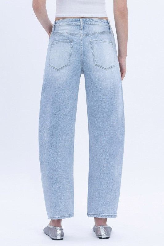 Noah High Rise Cropped Wide Leg Jeans Light Wash