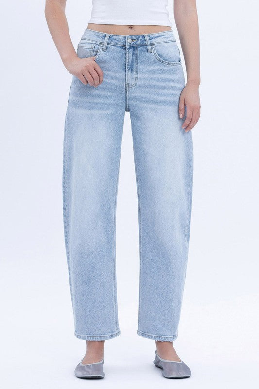 Noah High Rise Cropped Wide Leg Jeans Light Wash