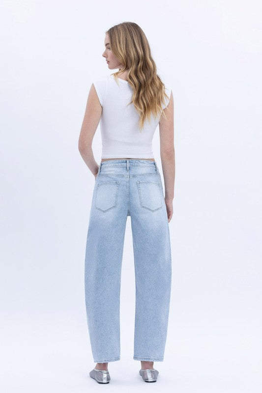 Noah High Rise Cropped Wide Leg Jeans Light Wash