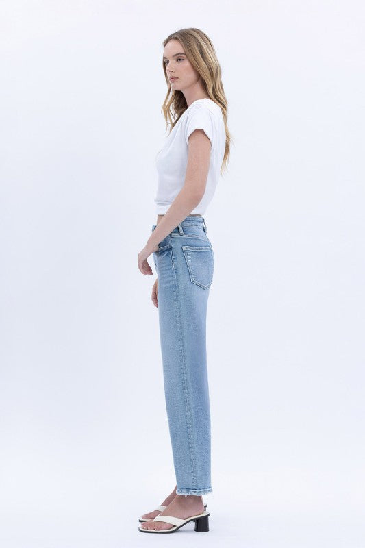 High Rise Cropped Jeans Medium Wash