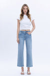 High Rise Cropped Jeans Medium Wash