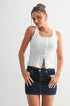 Sleeveless Ribbed Top White