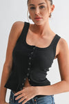 Sleeveless Ribbed Top Black