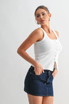 Sleeveless Ribbed Top White