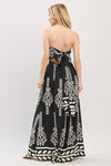 Sleeveless Abstract Print Wide Leg Jumpsuit Black