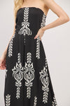 Sleeveless Abstract Print Wide Leg Jumpsuit Black