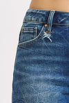 High Rise Cuffed Wide Leg Jeans Medium Wash